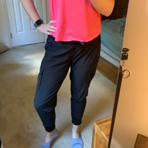 Gray and Black Tapered Joggers.